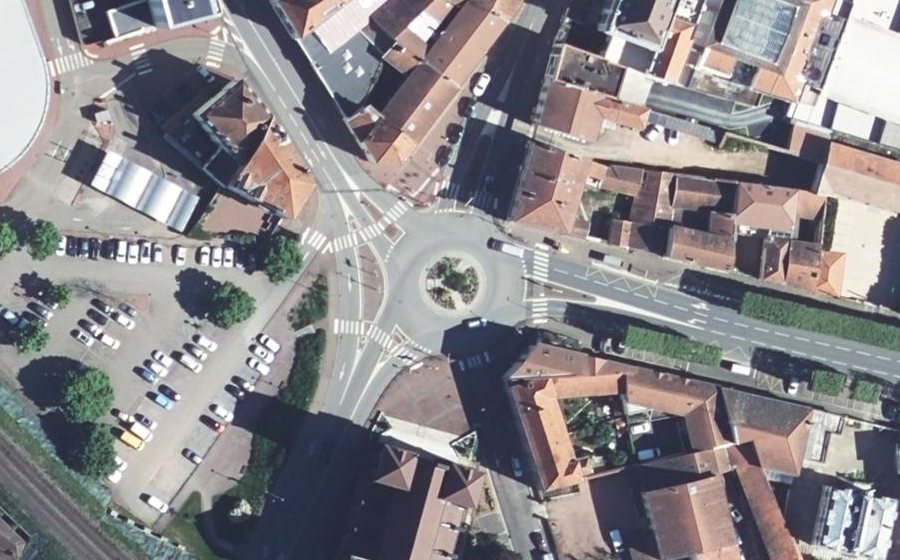 Vue aérienne du Place Étienne Venin