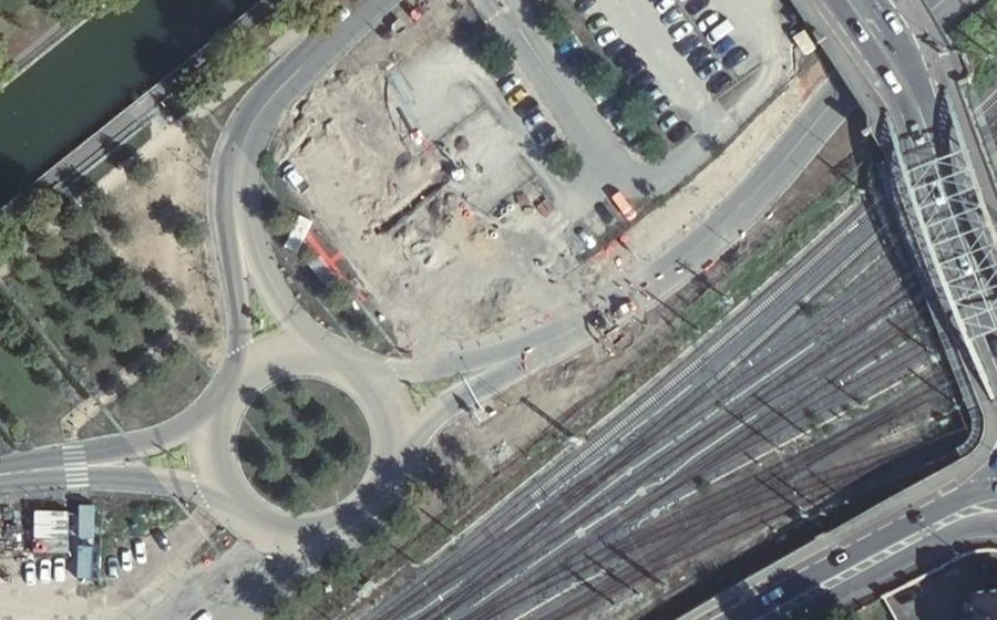 Vue aérienne du Rond-Point du Général Touzet du Vigier