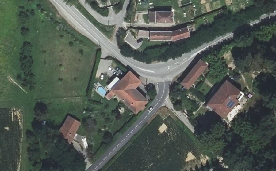 Vue aérienne du Carrefour de Tourmente