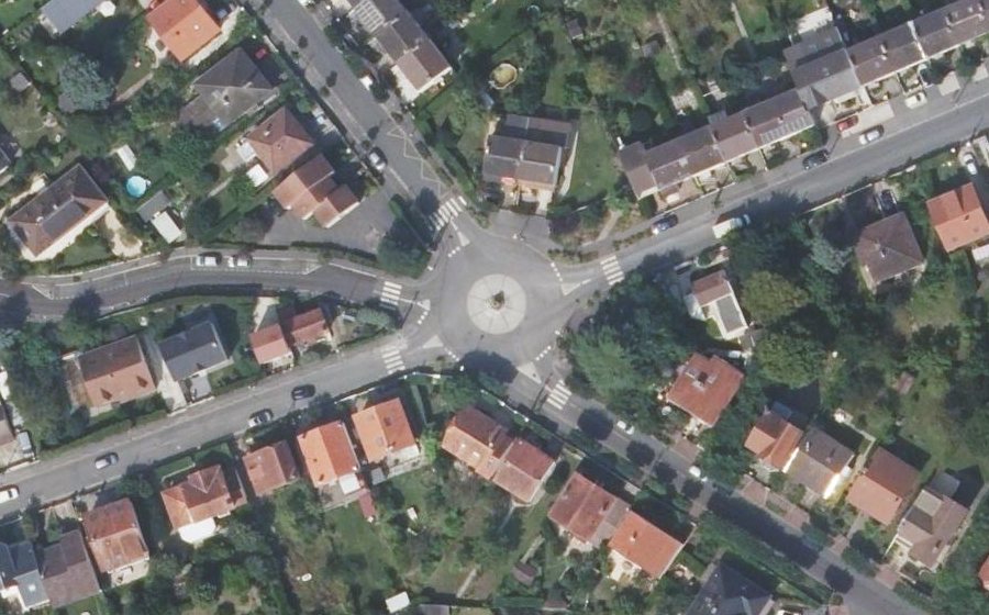 Vue aérienne du Rond-Point du Souvenir