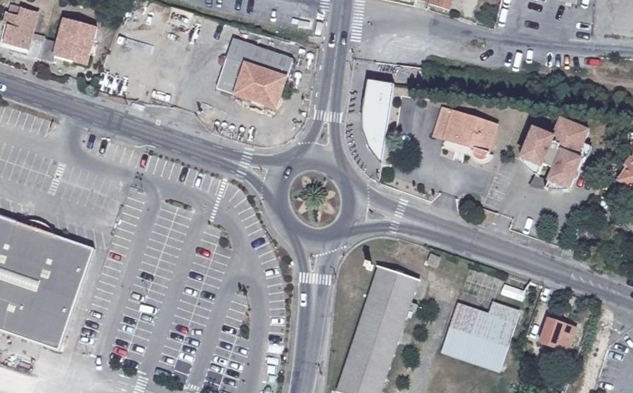 Vue aérienne du Route d'Uzès
