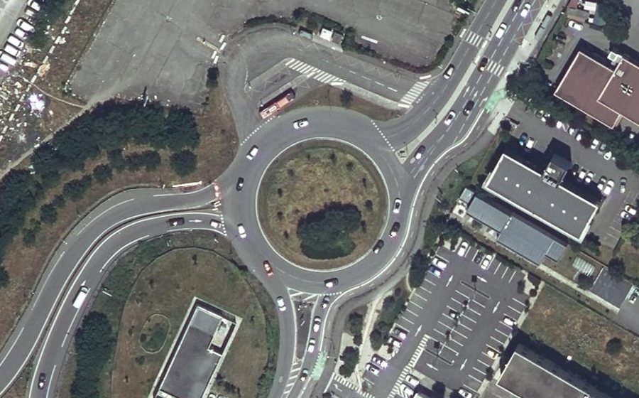 Vue aérienne du Rond-Point Madeleine Pelletier