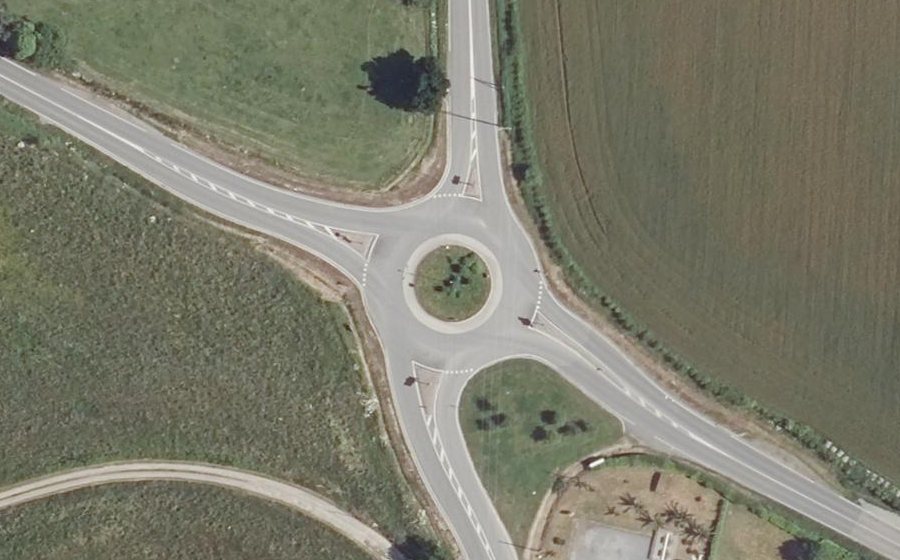 Vue aérienne du Giratoire de Lann Justis