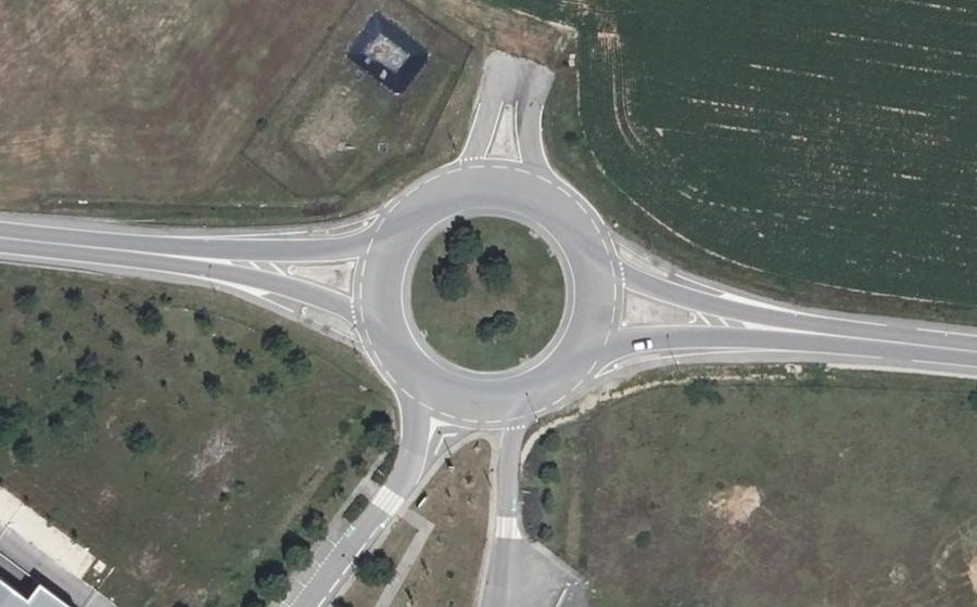 Vue aérienne du Rond-Point du Parallèle