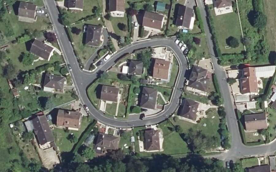 Vue aérienne du Rue de la Cense