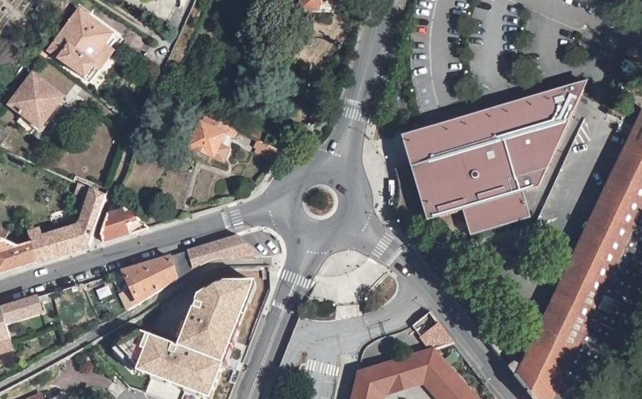 Vue aérienne du Rond-Point des Écoles
