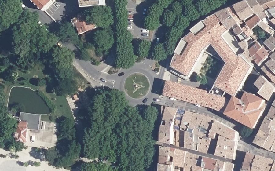 Vue aérienne du Rond-Point Raphaël Marchi