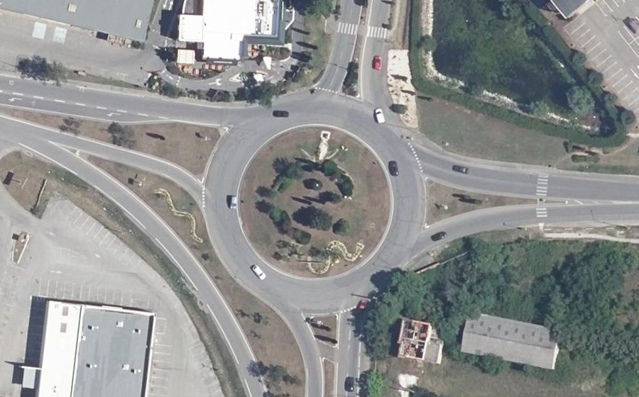 Vue aérienne du Rond-Point des Présidents