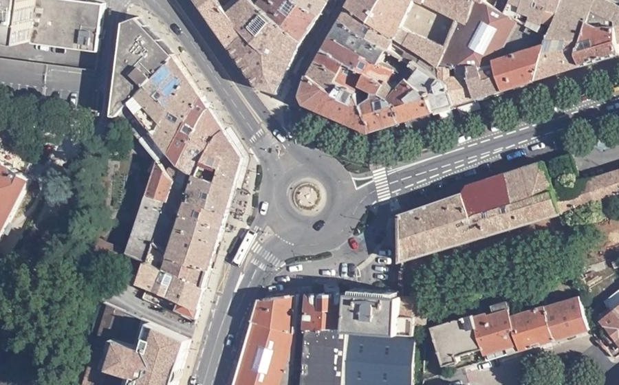 Vue aérienne du Rond-Point Kiki et Roger Latry