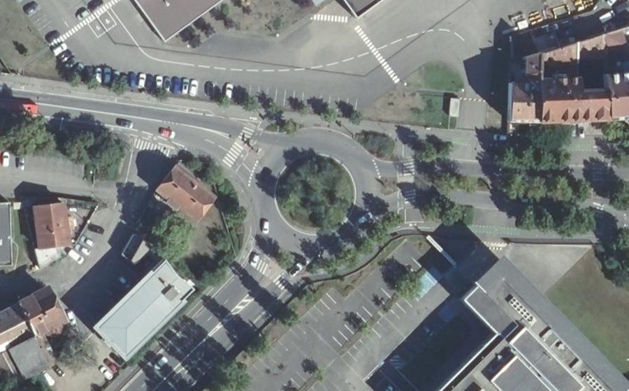 Vue aérienne du Rond-Point Germaine Campion
