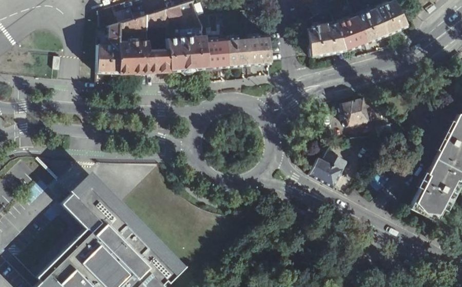 Vue aérienne du Rond-Point Robert Baden-Powell