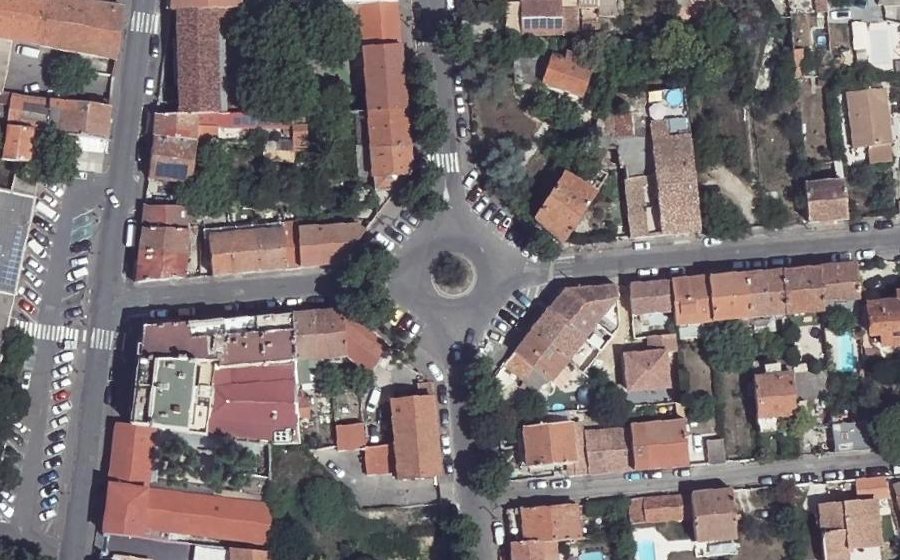 Vue aérienne du Place de la Rotonde Lieutenant Diran Tekeian