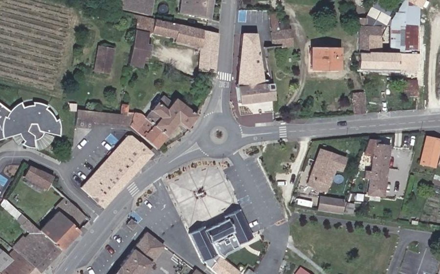 Vue aérienne du Rue de l'Hôtel de Ville