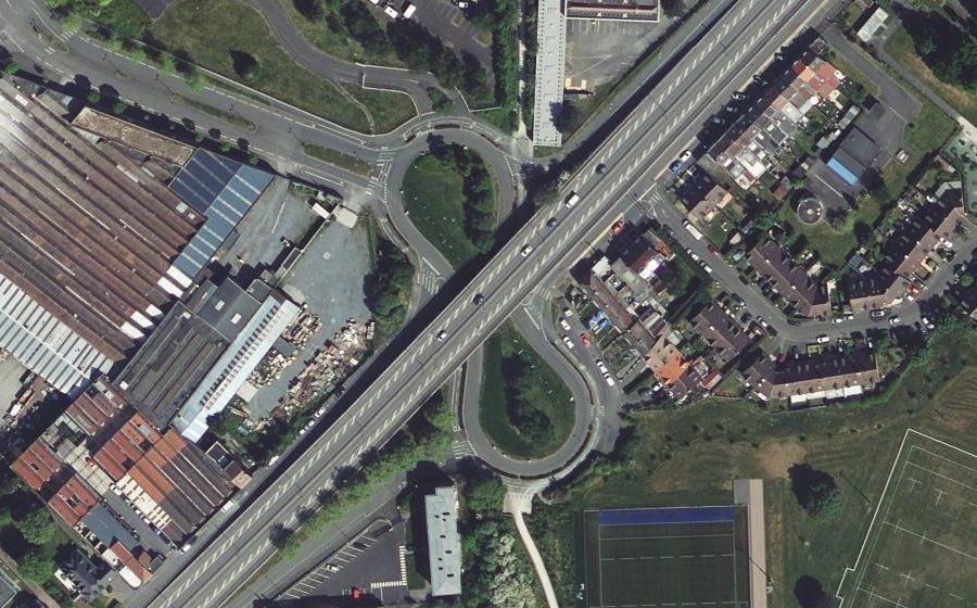 Vue aérienne du Rond-Point du Lieutenant Brunbrouck