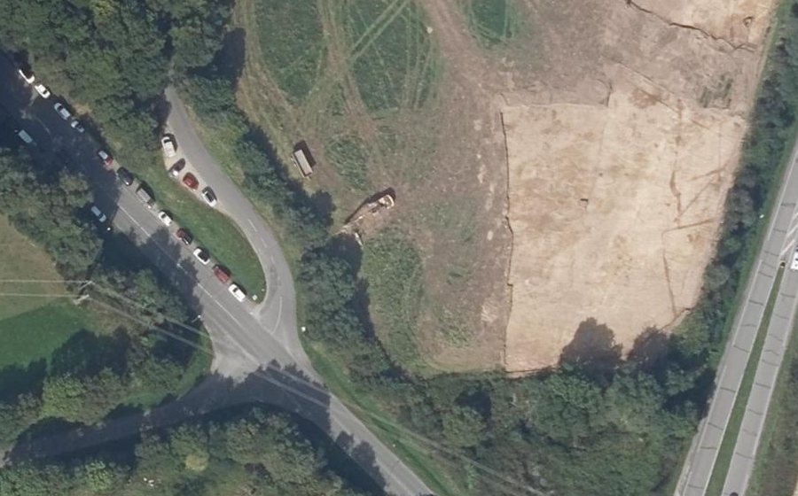 Vue aérienne du Giratoire de Restendrezen Ouest