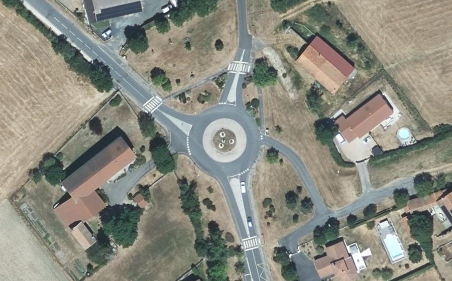 Vue aérienne du Rond-Point du Plaid