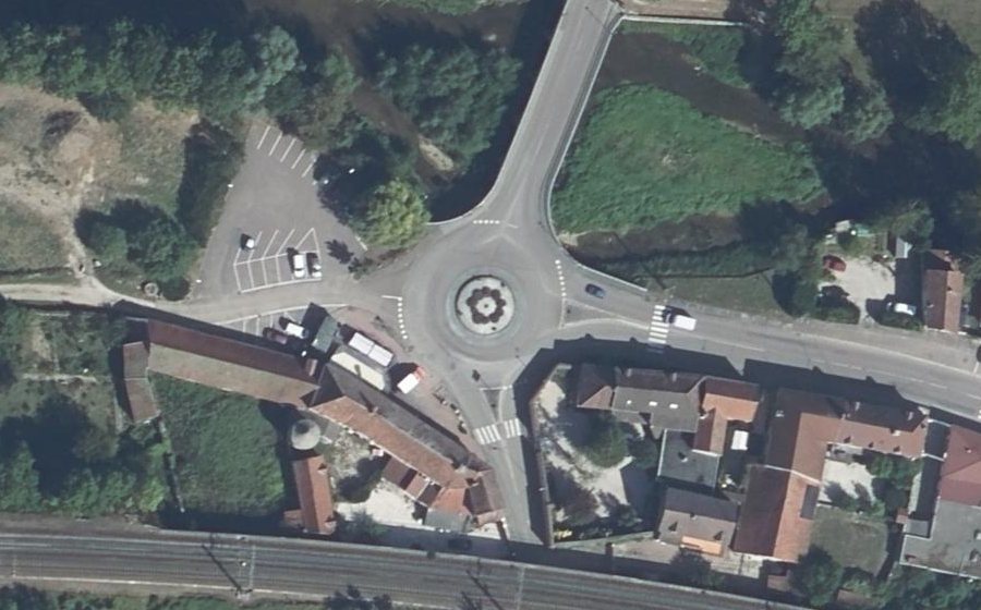 Vue aérienne du Rond-Point des Déportés