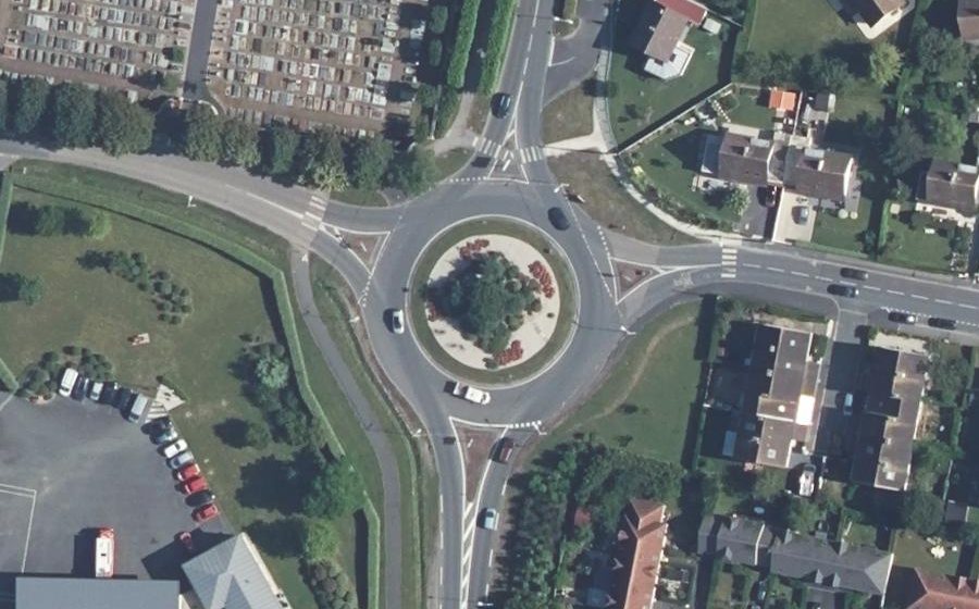 Vue aérienne du Rond-Point de Colleville