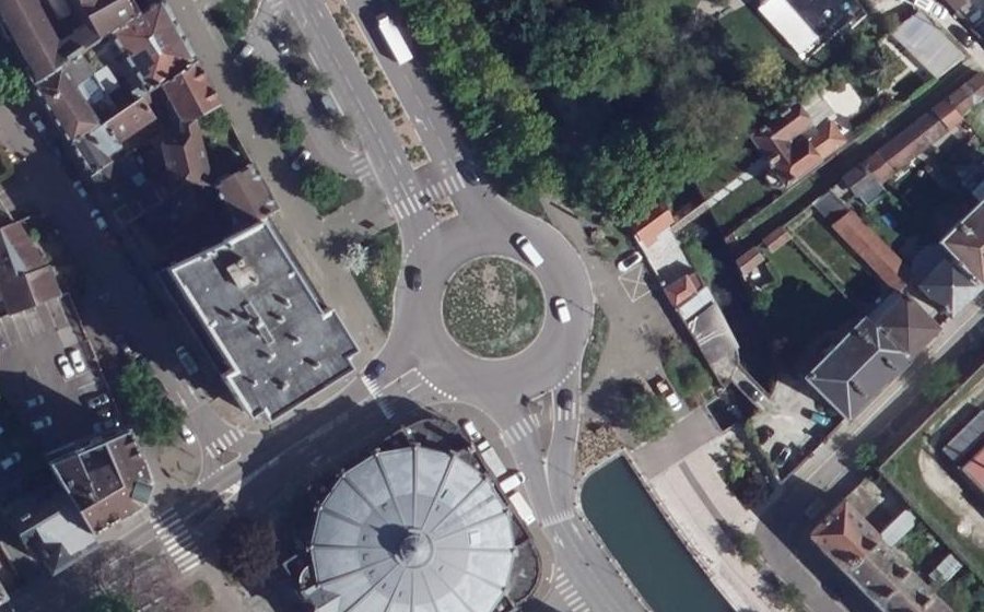 Vue aérienne du Rond-Point Pierre-Olivier Lebasteur
