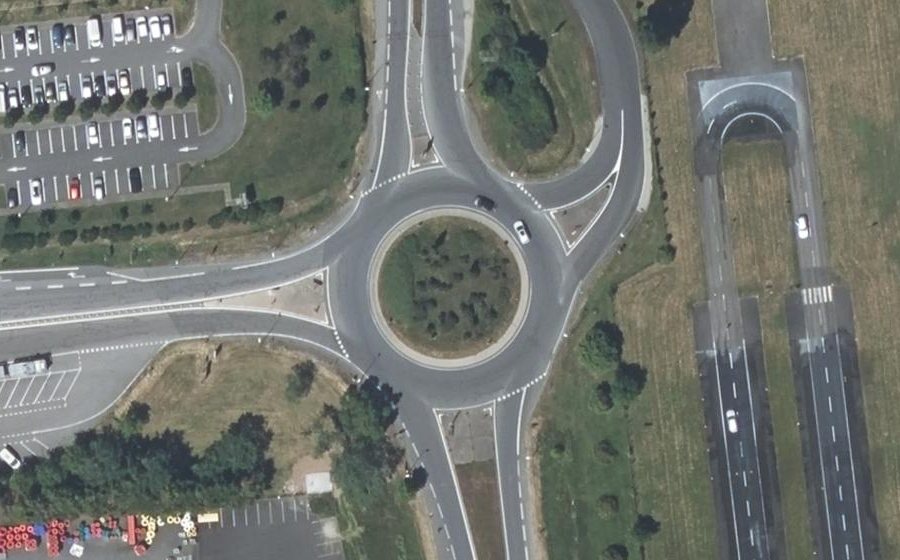 Vue aérienne du Rond-Point d'Angers