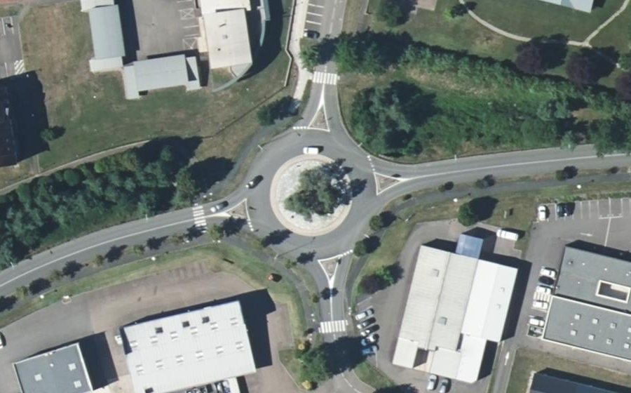 Vue aérienne du Rond-Point des Pins