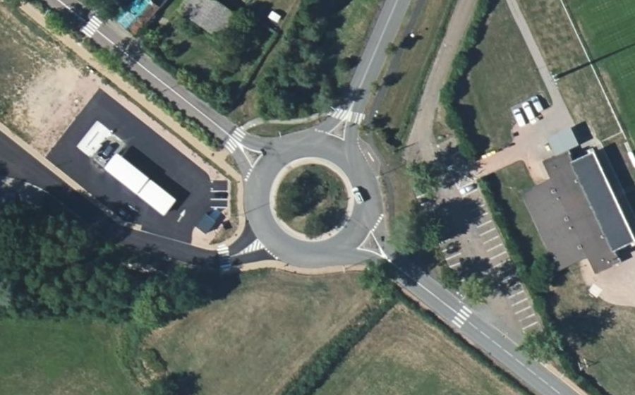 Vue aérienne du Rond-Point des Stades