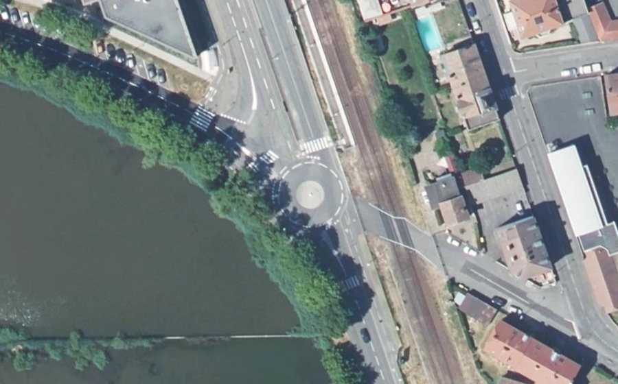 Vue aérienne du Avenue des Usines