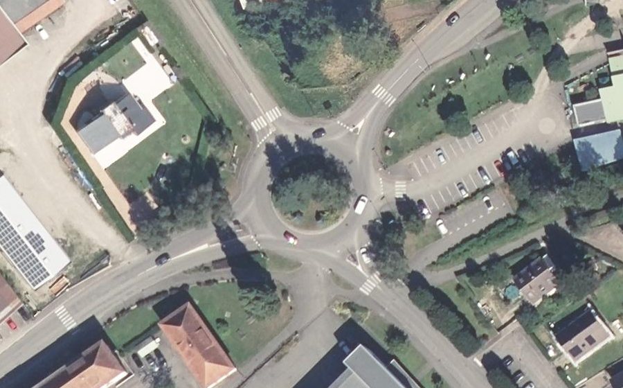 Vue aérienne du Carrefour de Ribeauvillé