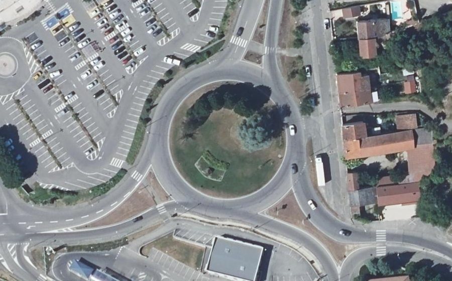 Vue aérienne du Rond-Point de la Paix