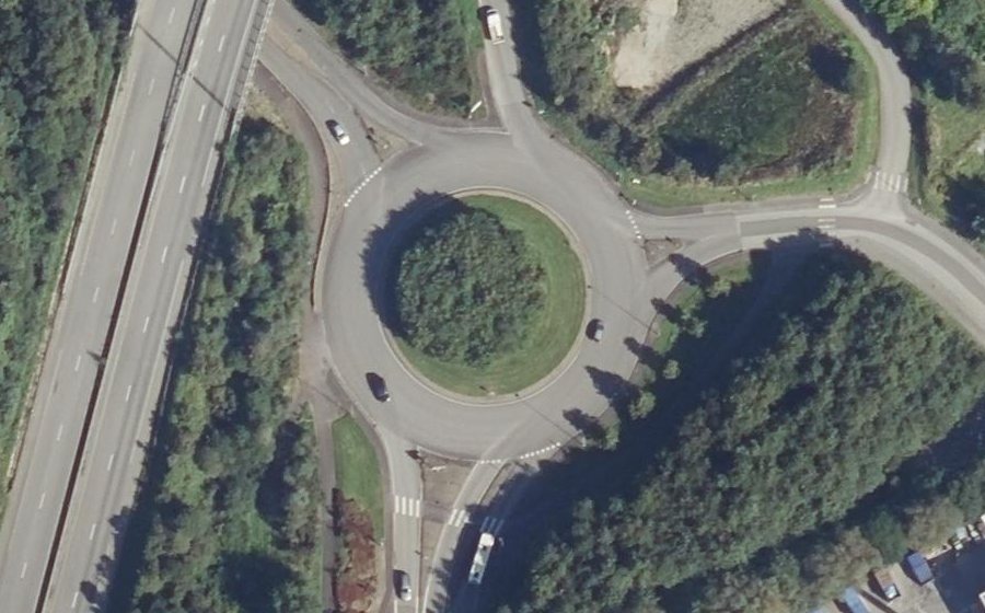 Vue aérienne du Rond-Point Ar Meilhou Glaz