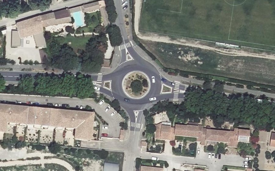 Vue aérienne du Rond-Point des Jumelages