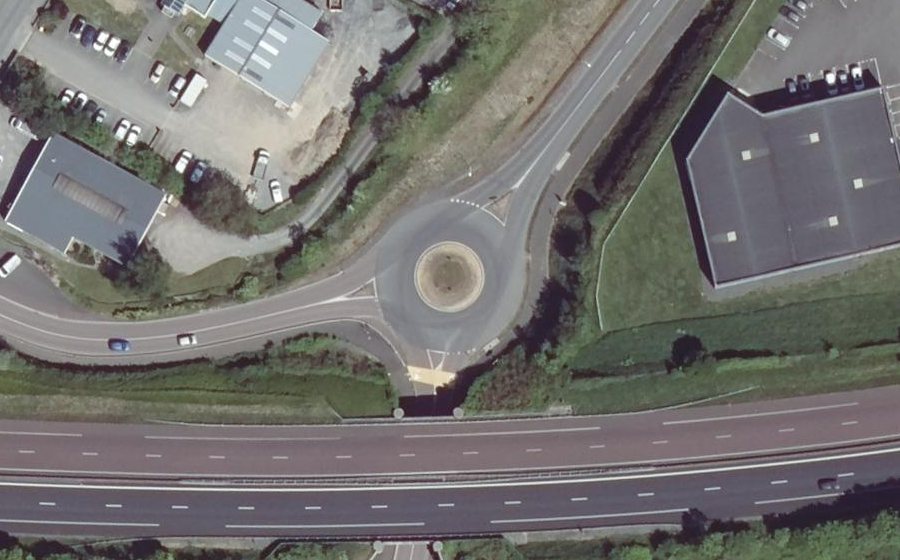 Vue aérienne du Rond-Point des Cinq Chemins