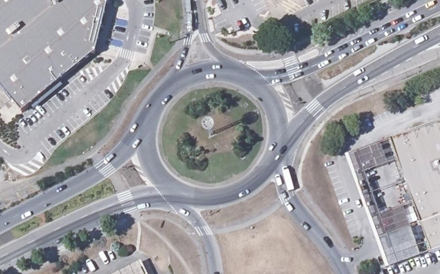 Vue aérienne du Rond-Point Paul-Émile Victor