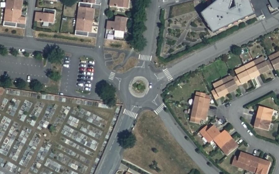Vue aérienne du Rond-Point Marcel Aymé