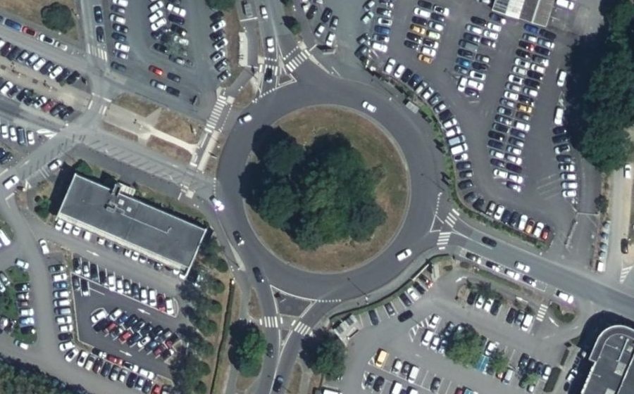 Vue aérienne du Rond-Point de l'Hôpital