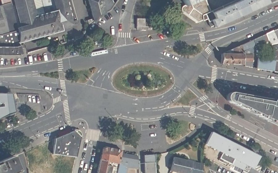 Vue aérienne du Place de la Demi Lune