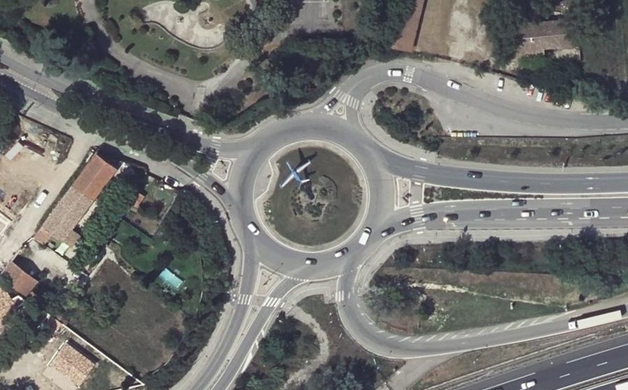 Vue aérienne du Rond-Point de l'École de l'Air
