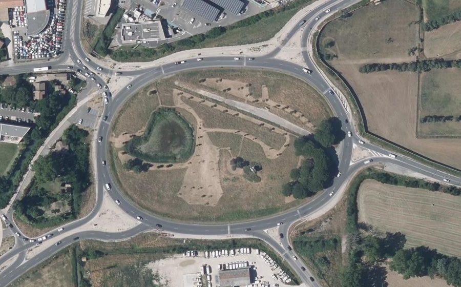 Vue aérienne du Rond-Point de Realpanier