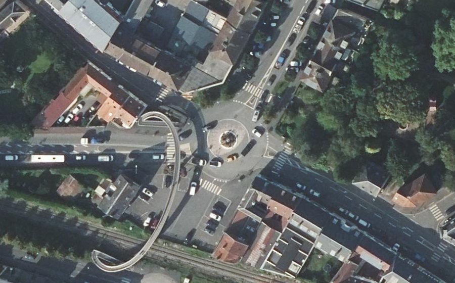 Vue aérienne du Rond-Point de l'Europe