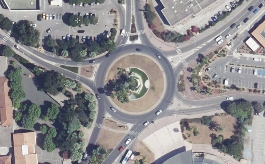 Vue aérienne du Rond-Point du 18 Juin 1940