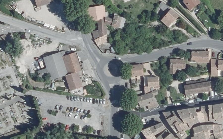 Vue aérienne du Rond-Point des Remparts