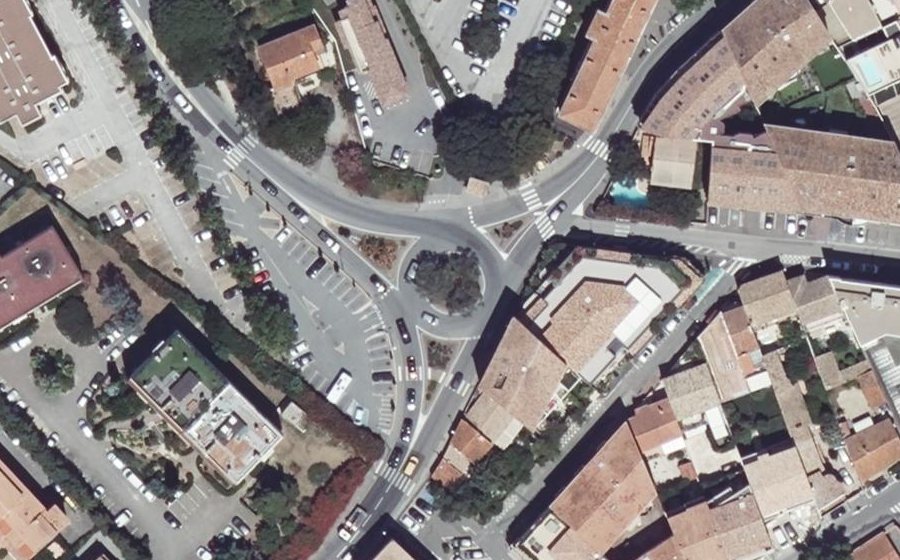 Vue aérienne du Rond-Point du Préconil