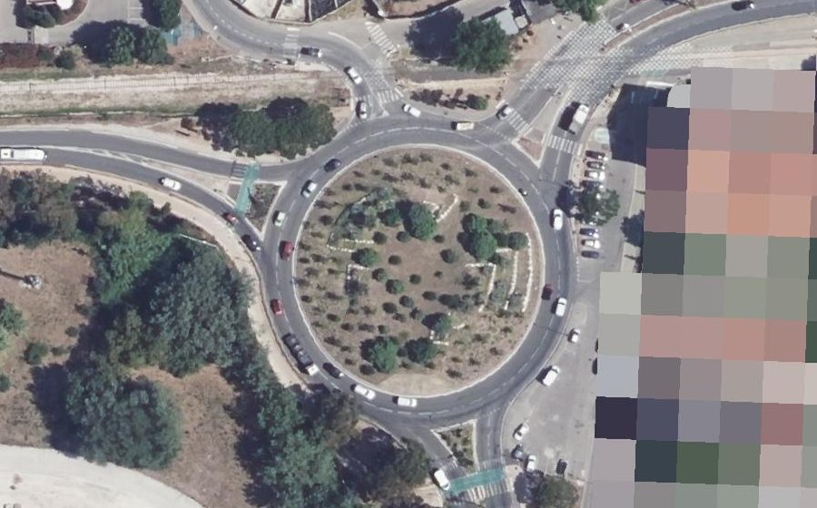 Vue aérienne du Rond-Point de la Pyrotechnie