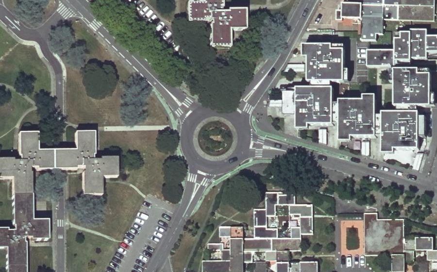 Vue aérienne du Rond-Point Jean Llante