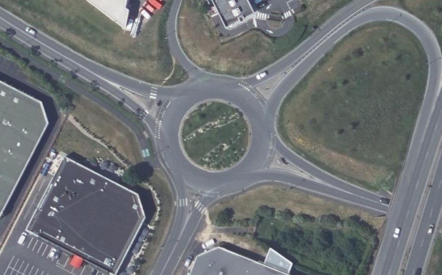 Vue aérienne du Giratoire Émilie du Châtelet
