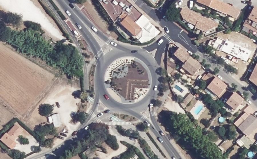 Vue aérienne du Rond-Point de l'Europe