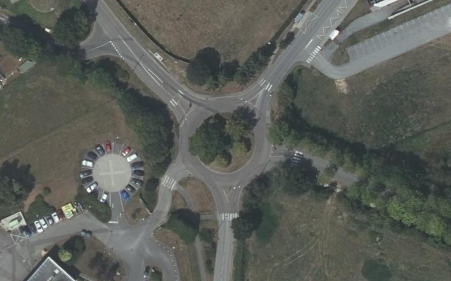 Vue aérienne du Rond-Point de la Croix Gloriant
