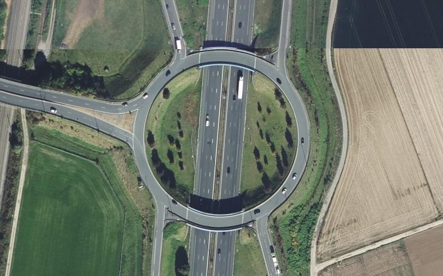 Vue aérienne du Pont Bleu