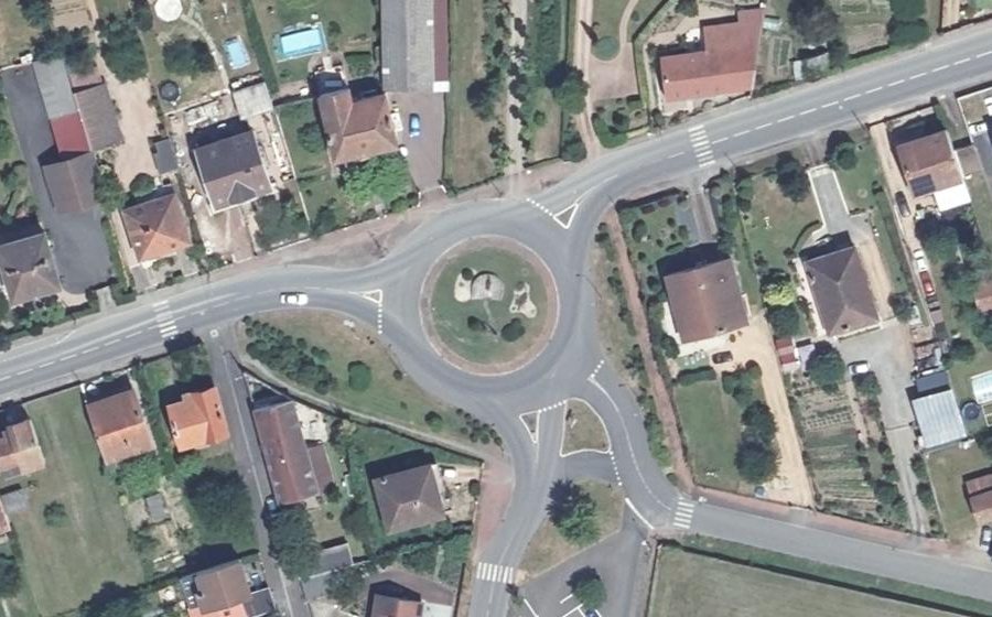 Vue aérienne du Rond-Point du Chien Vert