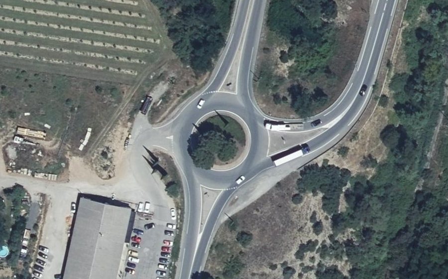 Vue aérienne du Rond-Point des Fourches